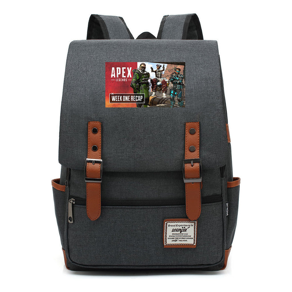 Printed Teenage Student Backpack For Men And Women With Casual Belt Buckle Classic Backpack