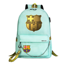 Sports Football Star Printed Usb Student Backpack For Leisure Travel Backpack