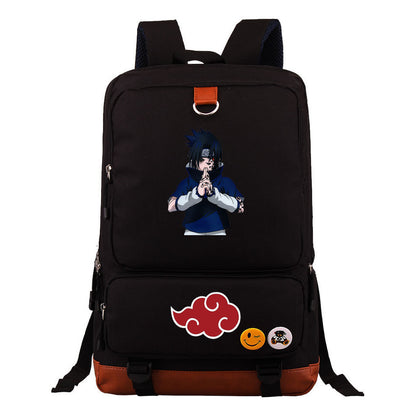 Cartoon Naruto Uchibo Youth Student School Bag Large Capacity Travel Bag Men's And Women's Backpack