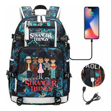 Strange Story Printed Usb Youth Student Backpack For Men And Women's Leisure Travel Backpack