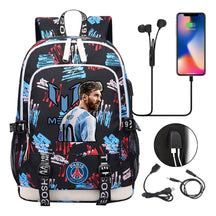Sports Football Star Usb Youth Student Backpack For Men And Women's Leisure Sports Backpack