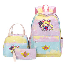 Beautiful Girl Warrior Teenage Girls Backpack Lunch Bag Three Piece Set With Backpack Cover