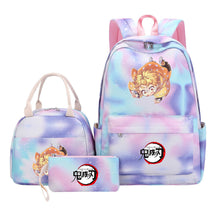 Cartoon Fashion Student Girls School Bag Lunch Bag Three Piece Set Backpack Set