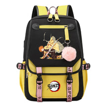 Cartoon Fashion Usb Student Backpack With Casual Woven Strap Flip Back Backpack