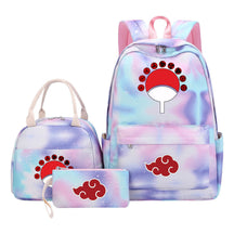 Naruto Teenage Student Girls School Bag Lunch Bag Three Piece Set Backpack Set