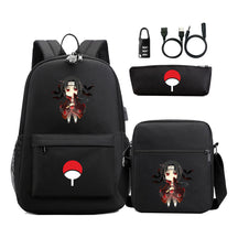 Naruto Usb Password Lock Year Student School Bag Three Piece Set Backpack Set