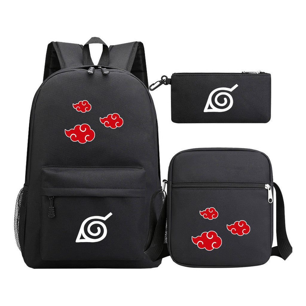 Anime Naruto Starry Sky Student School Bag Three Piece Set Backpack Set