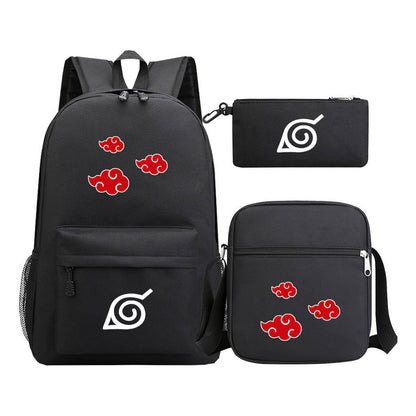 Anime Naruto Starry Sky Student School Bag Three Piece Set Backpack Set