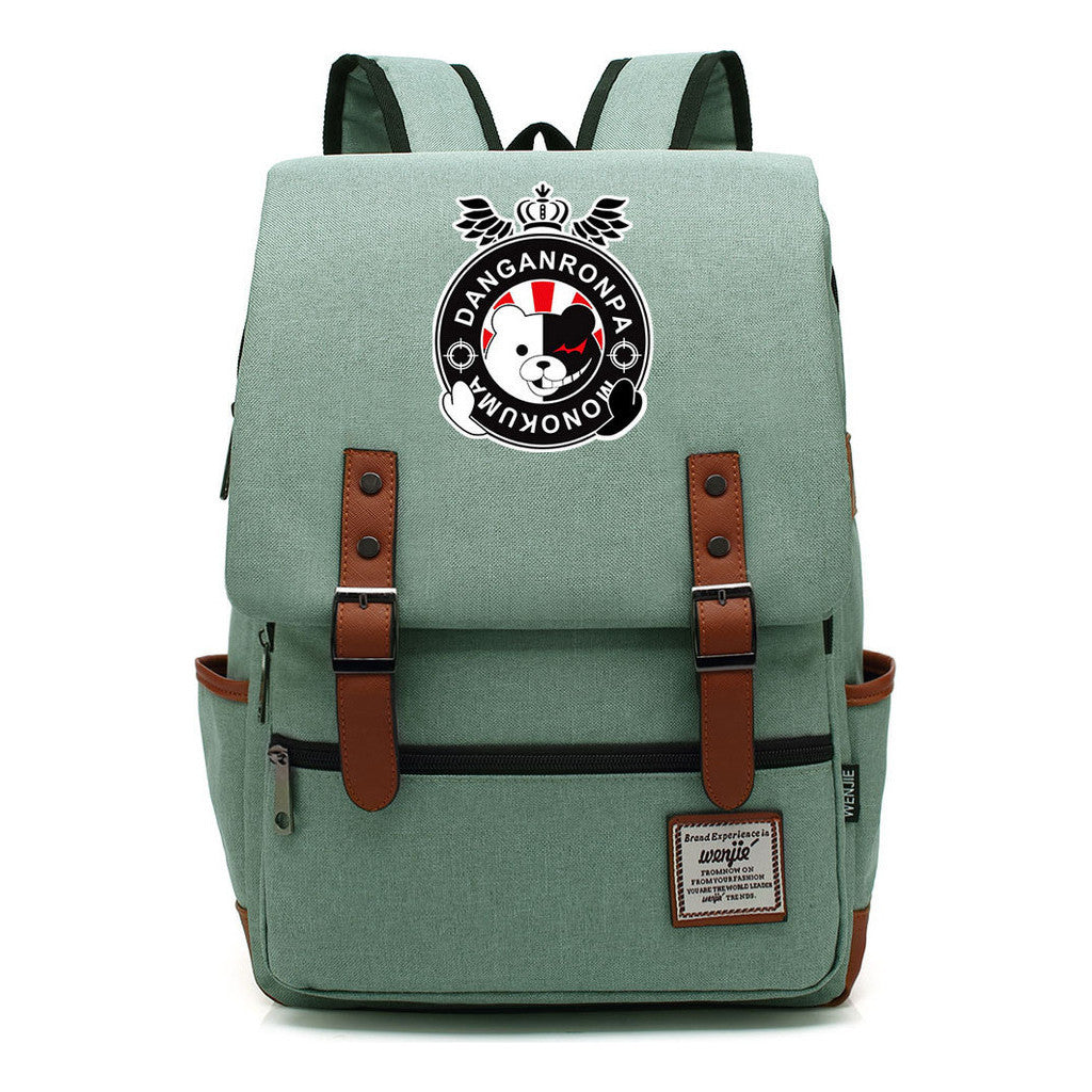 Printed Teenage Student Backpack For Men And Women With Casual Belt Buckle Classic Backpack