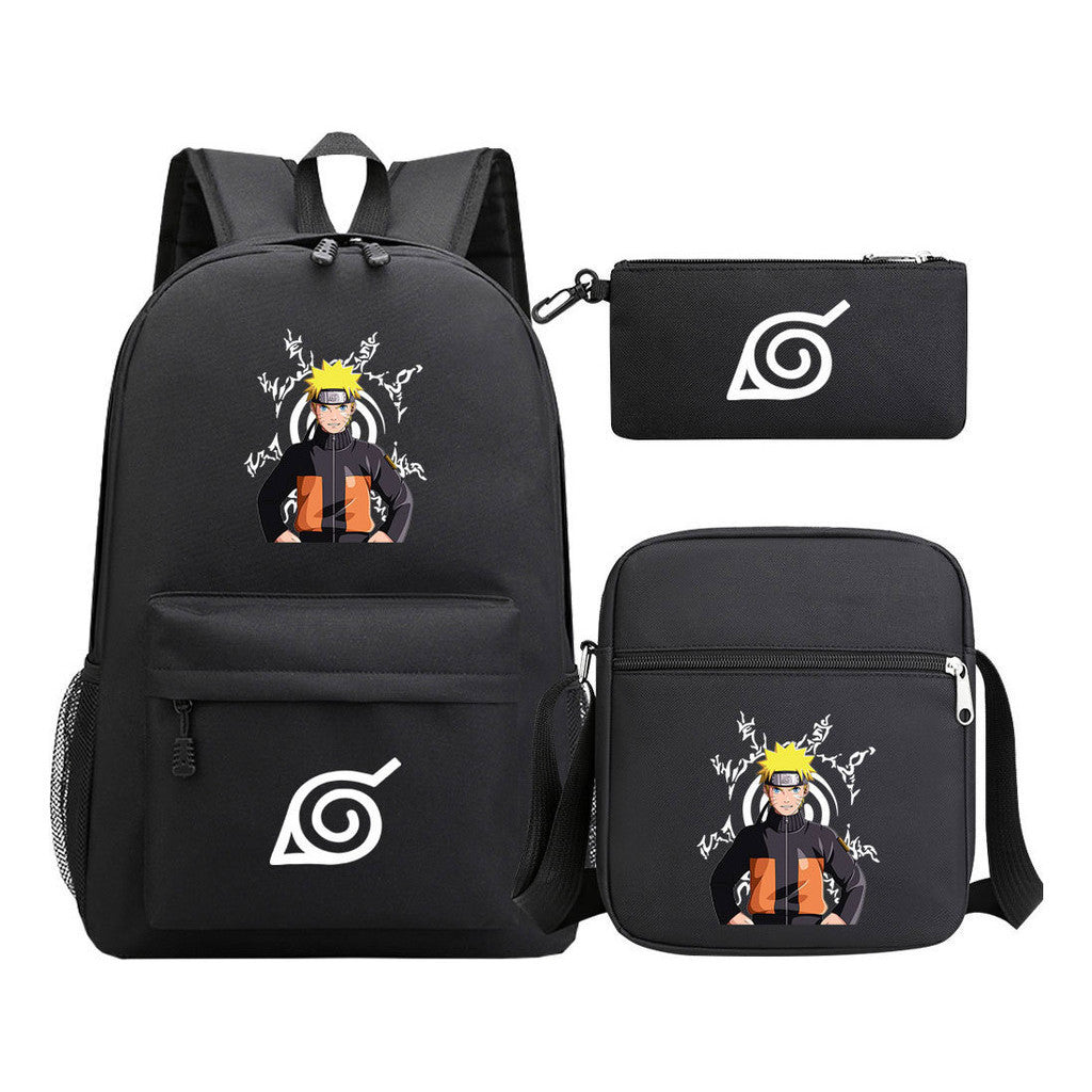 Anime Naruto Starry Sky Student School Bag Three Piece Set Backpack Set