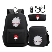 Naruto Usb Password Lock Youth Student Backpack Three Piece Set Backpack Set