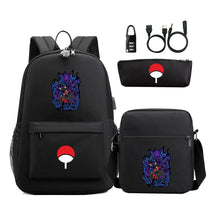 Naruto Usb Password Lock Youth Student Backpack Three Piece Set Backpack Set