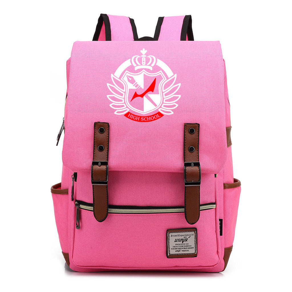 Printed Teenage Student Backpack For Men And Women With Casual Belt Buckle Classic Backpack