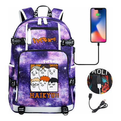 Volleyball Youth Usb Large Capacity Youth Student School Bag Men's And Women's Leisure Travel Backpack