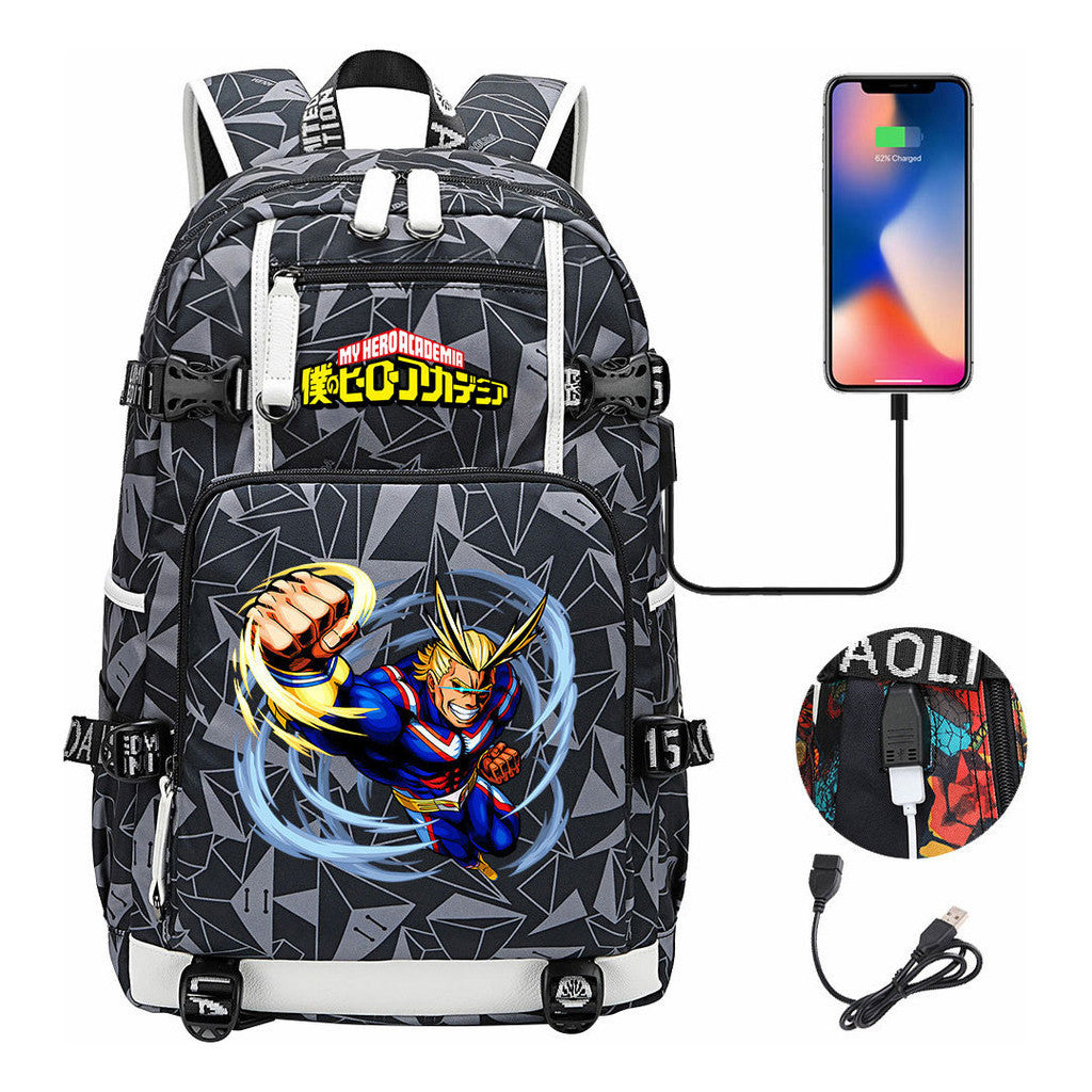 My Heroes Academy Usb Youth Student Backpack For Men And Women's Travel Backpacks