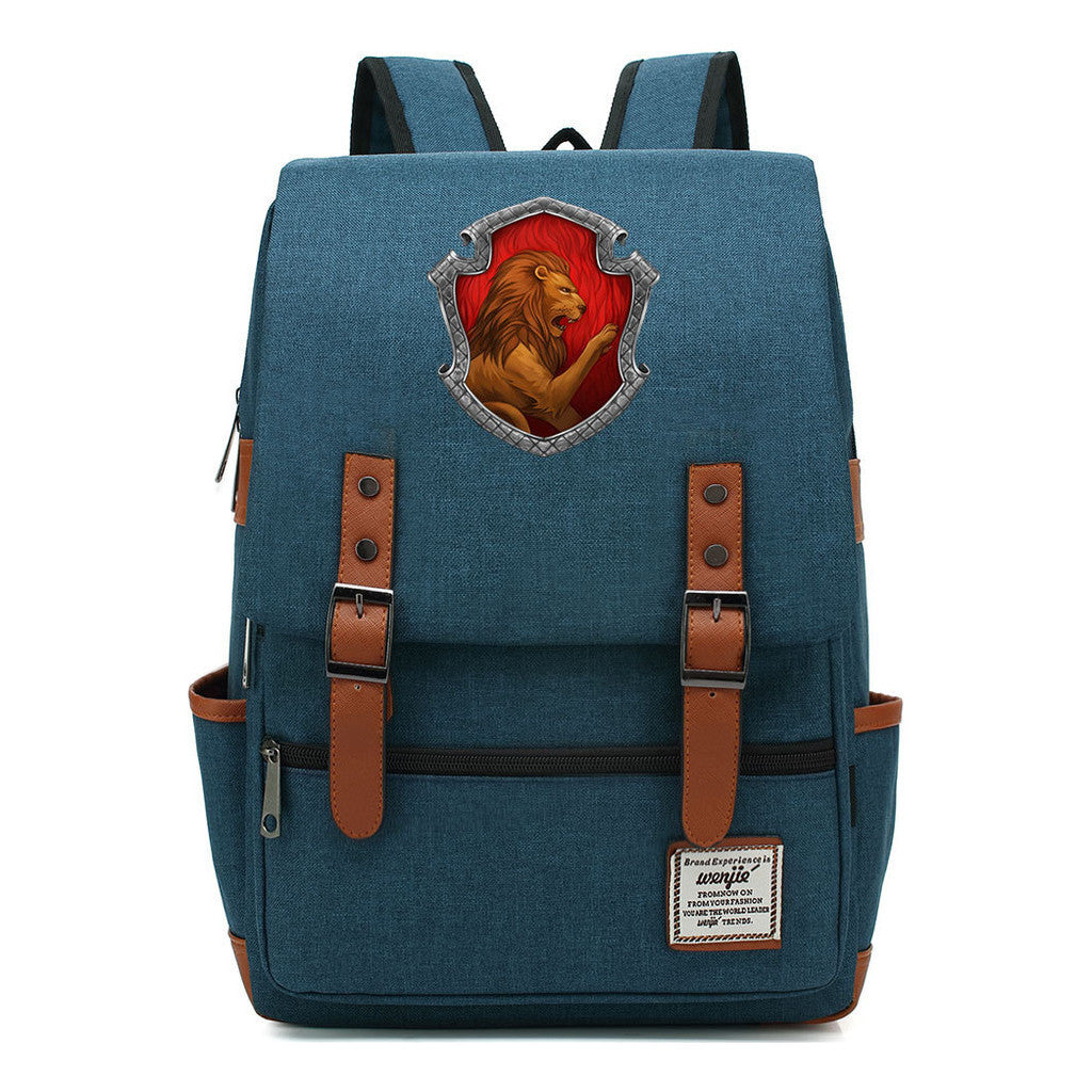 Academy Of Magic Print Teen School Bag Casual Belt Buckle Classic Backpack