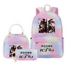 Ground Bound Youth Huazijun Student Girls School Bag Lunch Bag Three Piece Set Backpack Set