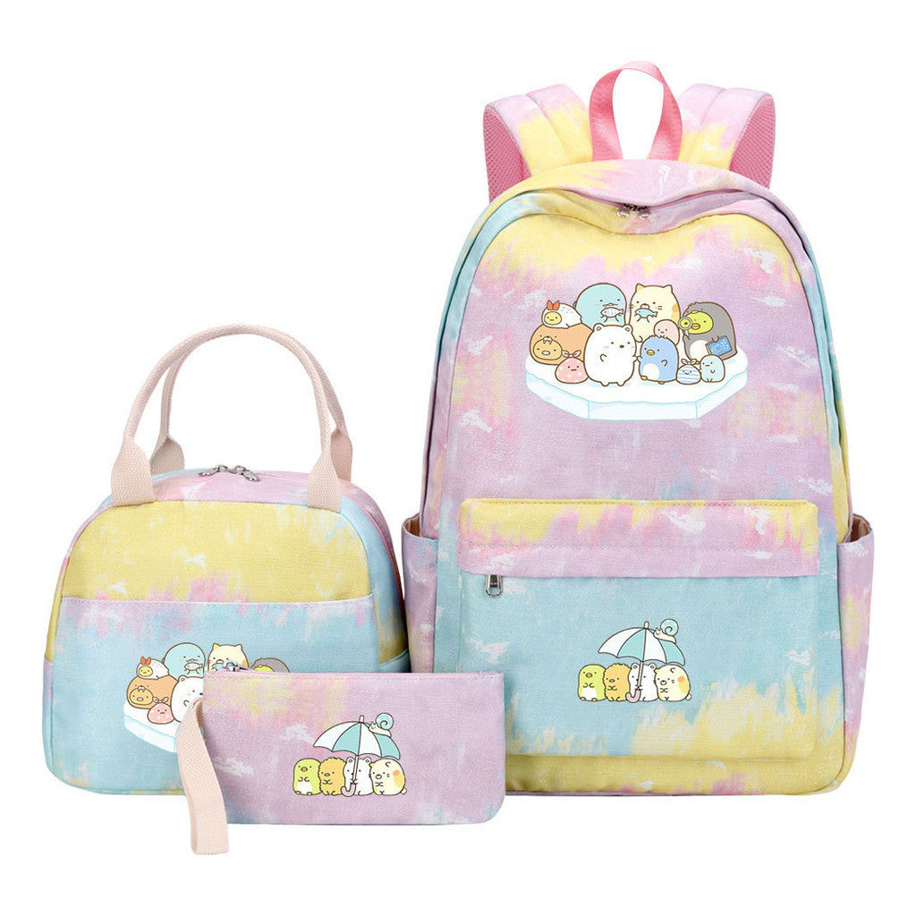 Game Corner Biology Youth School Bag Lunch Bag Three Piece Set Backpack Set
