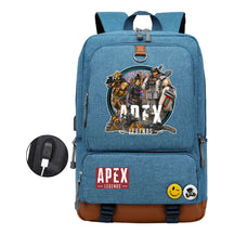 Apex Hero Print Usb Student Backpack For Leisure Travel Backpack