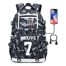 Football Star Mbappe Printed Usb Youth Student Backpack, Boy's And Girl's Backpack, Leisure Travel Backpack