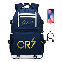 Sports Star Cristiano Ronaldo Usb Youth Student School Bag Men's And Women's Backpack Leisure Travel Bag