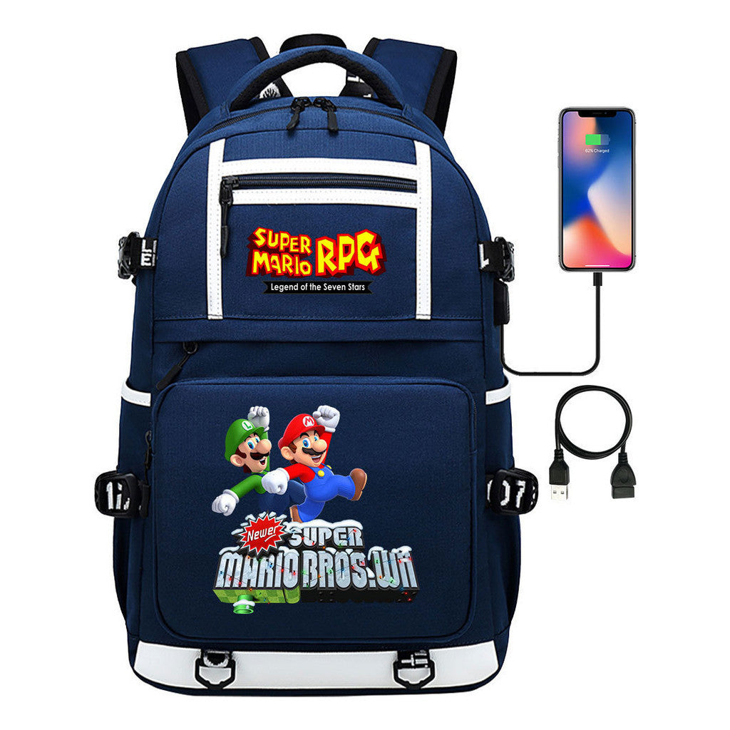Super Mario Printed Backpack For Men And Women, Casual Travel Backpack