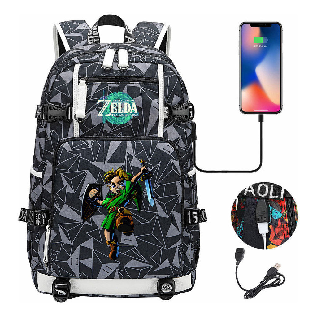 Game Zelda Legend Printed Youth Student Backpack For Men And Women With Large Capacity Leisure Travel Backpack
