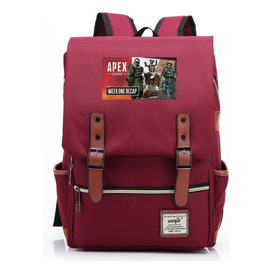 Printed Teenage Student Backpack For Men And Women With Casual Belt Buckle Classic Backpack