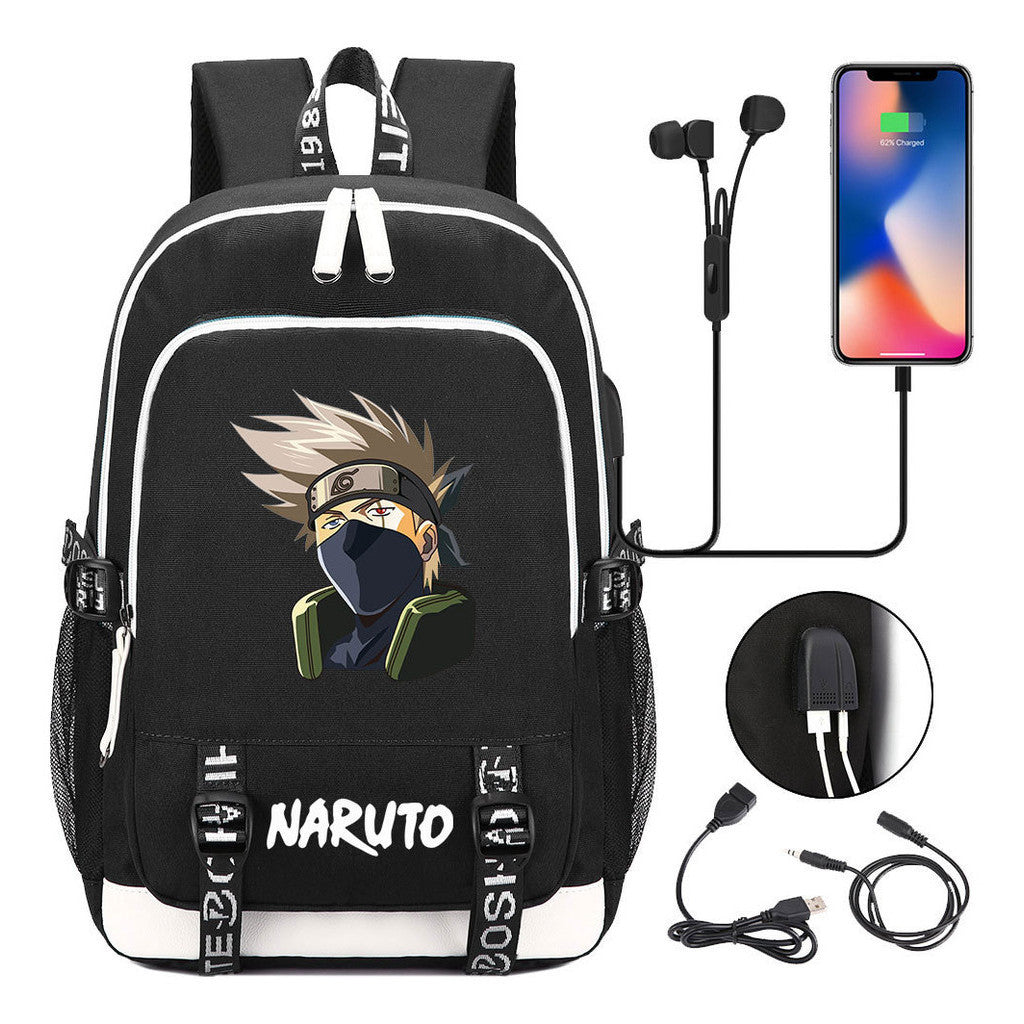 Naruto Student Backpack Usb Men's And Women's Casual Backpack