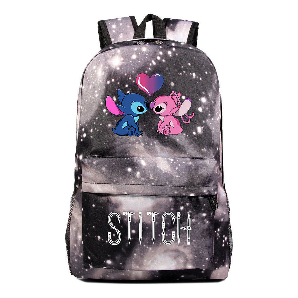 Interstellar Baby Stitch Printed Youth Student Backpack For Men And Women Casual Backpack