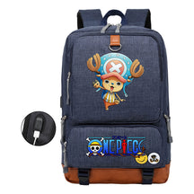 Cartoon Pirate King Printed Usb Student Backpack Leisure Travel Backpack
