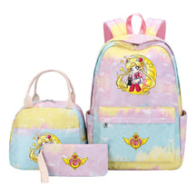 Beautiful Girl Warrior Teenage Girls Backpack Lunch Bag Three Piece Set With Backpack Cover