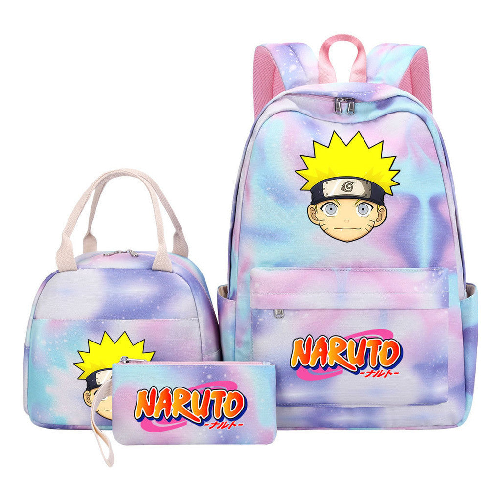 Naruto Student Girl Backpack Lunch Bag Three Piece Set Backpack Set