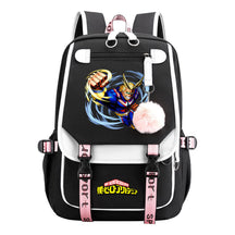 My Heroes Academy Usb Youth Student Backpack With Casual Woven Strap Flip Back Backpack