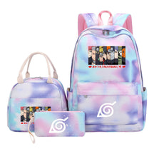 Naruto Teenage Student Girls School Bag Lunch Bag Three Piece Set Backpack Set