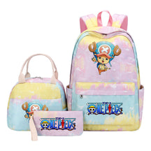 Cartoon Manga Pirate Wang Qing Student Girls School Bag Lunch Bag Three Piece Set Backpack Set