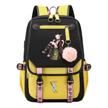 Cartoon Fashion Usb Youth Student School Bag Casual Ribbon Flip Backpack