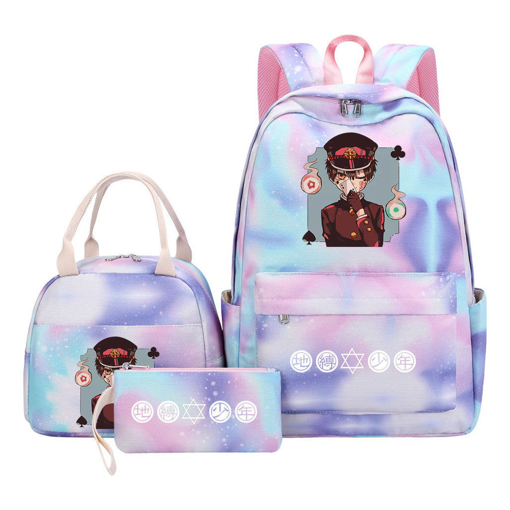 Teenage Student Girl Backpack Lunch Bag Three Piece Set Backpack Set