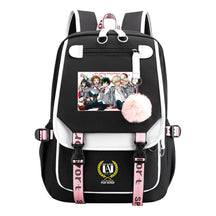 My Heroes Academy Usb Youth Student Backpack With Casual Woven Strap Flip Back Backpack