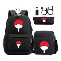 Naruto Usb Password Lock Year Student School Bag Three Piece Set Backpack Set