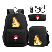 Naruto Usb Password Lock Student Backpack Three Piece Set Backpack Set