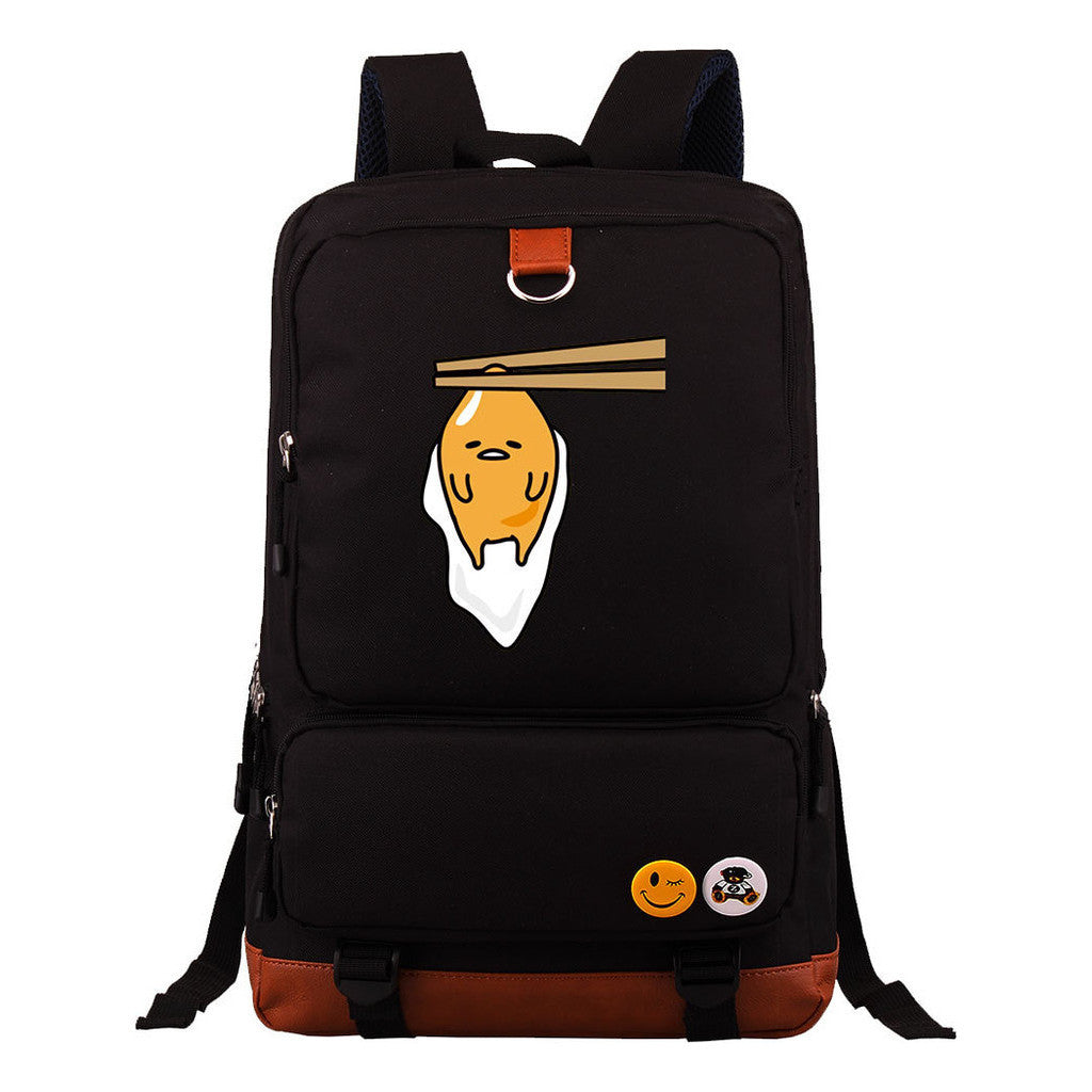 Cartoon Anime Lazy Egg Youth Student Backpack With Large Capacity Travel Bag For Boys And Girls Backpack