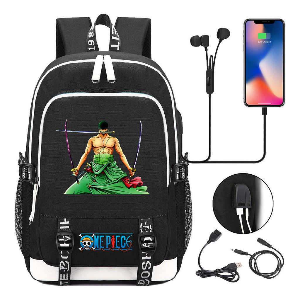 Anime Pirate Wang Lufei Youth Student School Bag Usb Men's And Women's Leisure Backpack