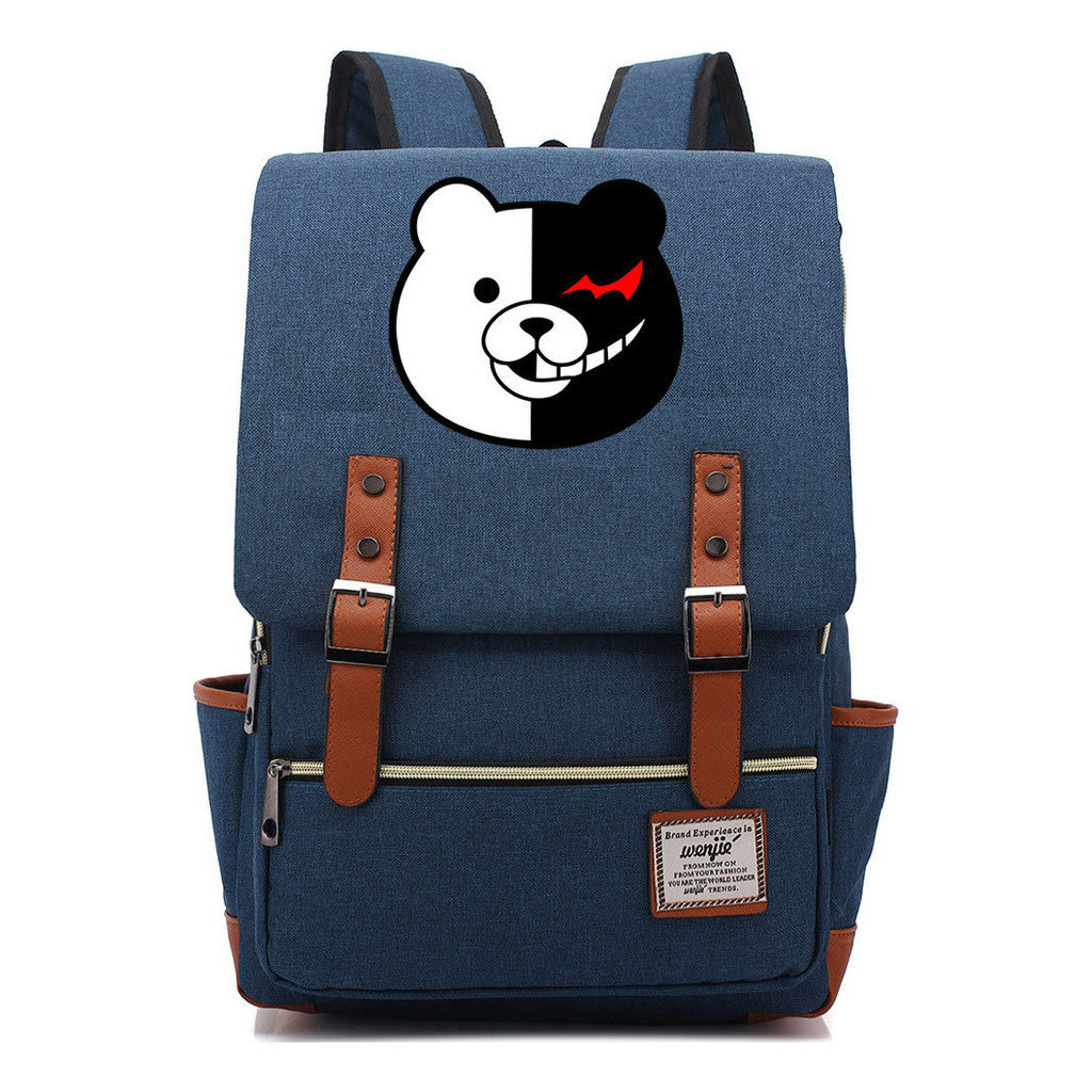 Printed Teenage Student Backpack For Men And Women With Casual Belt Buckle Classic Backpack