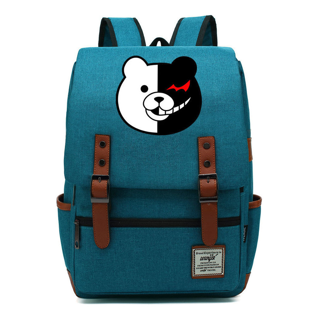 Printed Teenage Student Backpack For Men And Women With Casual Belt Buckle Classic Backpack