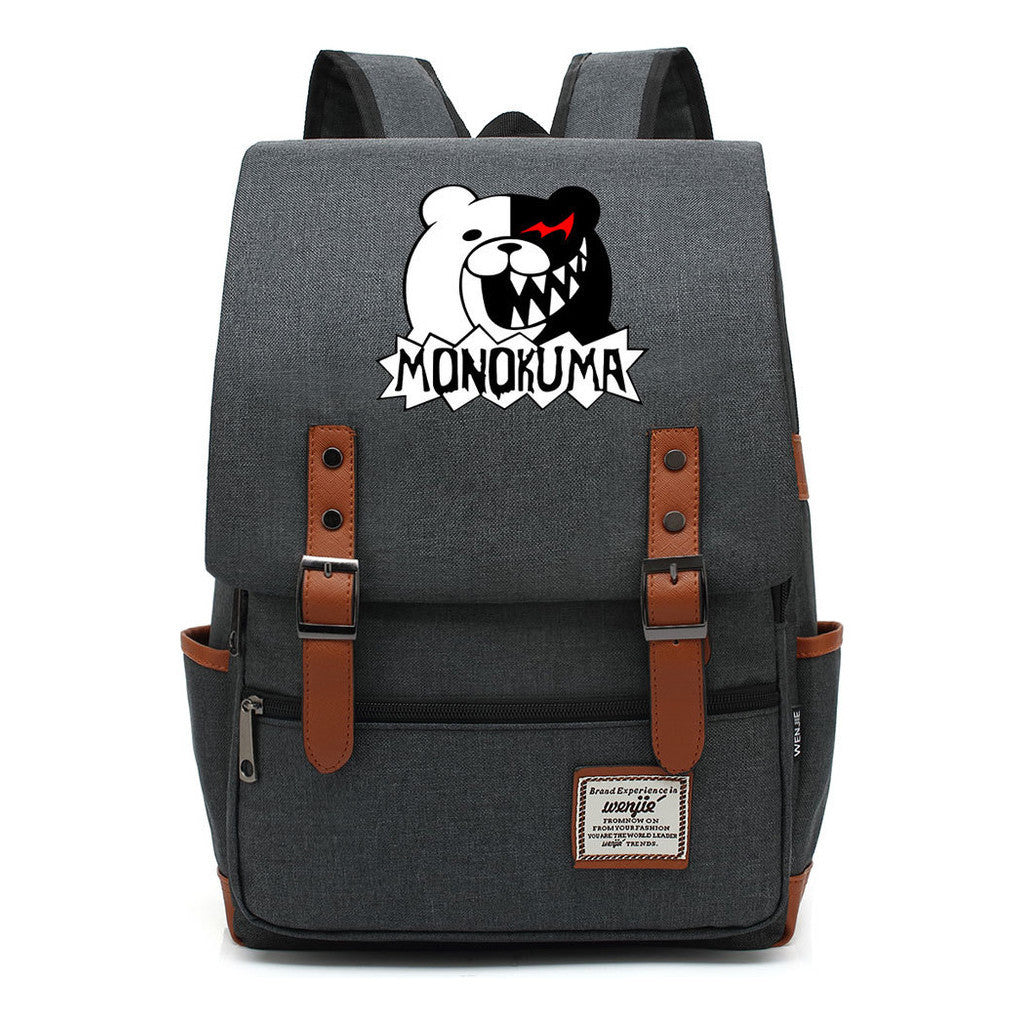 Printed Student Backpack With Men's And Women's Casual Belt Buckle, Classic Backpack