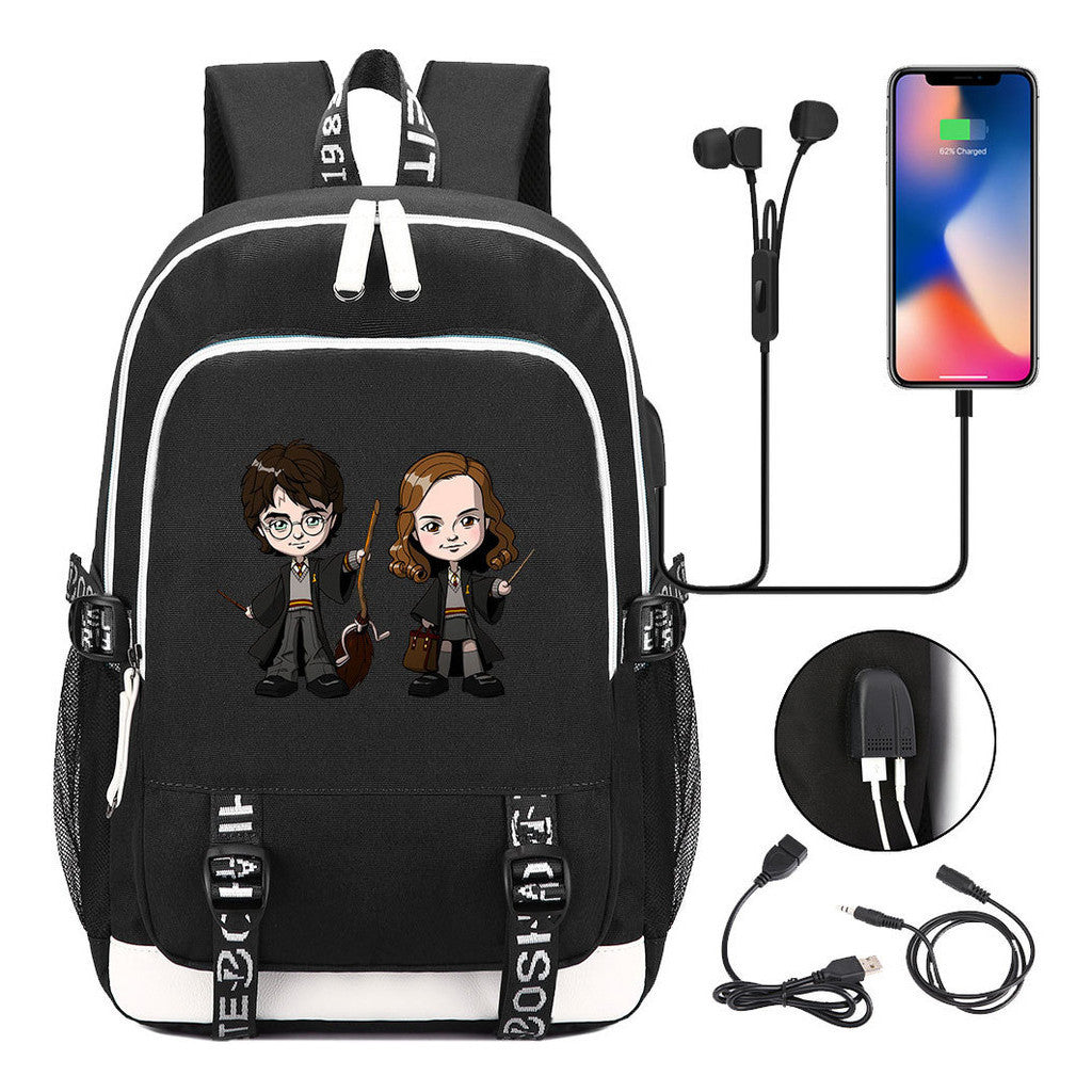 Magic School Youth Student Backpack Usb Men's And Women's Leisure Backpack