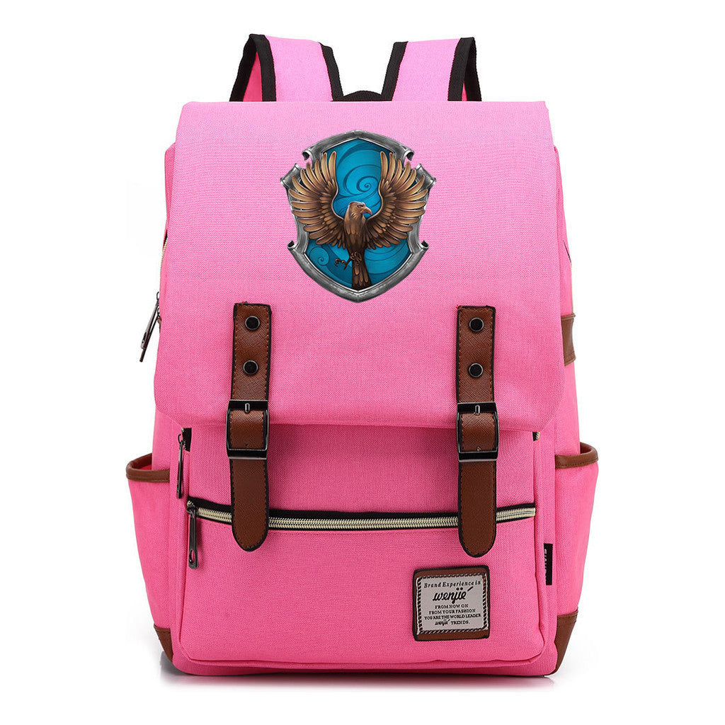 School Of Witchcraft And Wizardry Printed Youth Student Backpack For Men And Women, Casual Belt Buckle, Classic Backpack