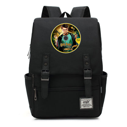 School Of Witchcraft And Wizardry Printed Youth School Bag Casual Belt Buckle Classic Backpack