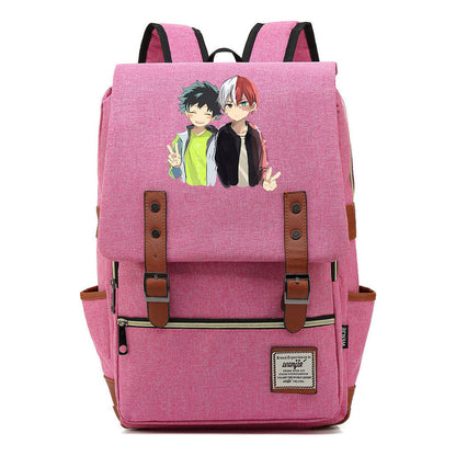 Anime My Heroes Academy Printed Youth Student School Bag Casual Belt Buckle Classic Backpack
